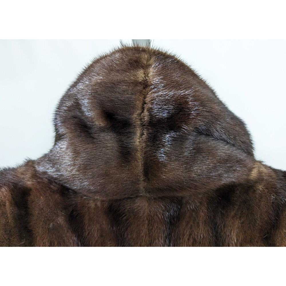 Vintage Mink Coat Balenciaga Full Length Long Brown Women's Size Large - Picture 3 of 15